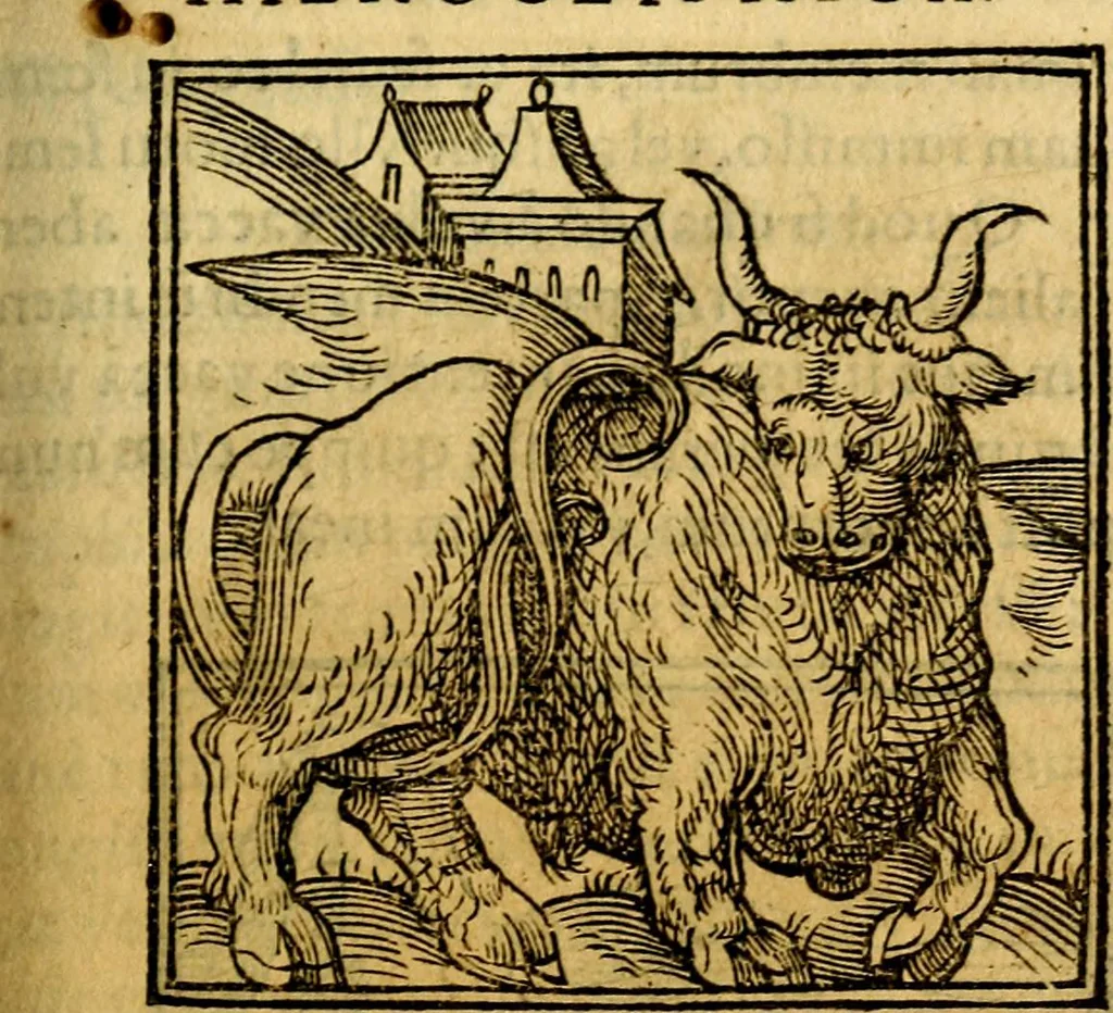 An illustration from Ori Apollonis Niliaci, de sacris notis & sculpturis libri duo, vbi ad fidem vetudti codicis manu scripti restituta sunt loca permulta, corrupta ante ac deplorata, 1551, leaf 94