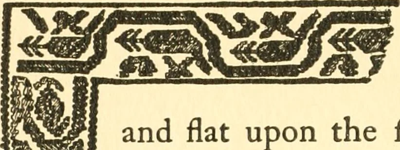 An illustration from The oriental rug; a monograph on eastern rugs and carpets, saddle-bags, mats & pillows, with a consideration of kinds and classes, types borders, figures, dyes, symbols, etc., together with some practical advice to collectors, 1909, leaf 41