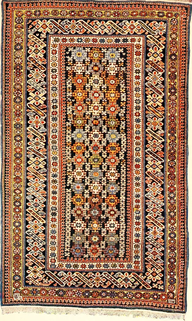 An illustration from The oriental rug; a monograph on eastern rugs and carpets, saddle-bags, mats & pillows, with a consideration of kinds and classes, types borders, figures, dyes, symbols, etc., together with some practical advice to collectors, 1909, leaf 80