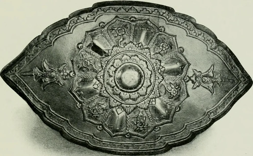 An illustration from Oriental silverwork, Malay and Chinese, with over 250 original illustrations; a handbook for connoisseurs, collectors, students and silversmiths, 1910, leaf 210
