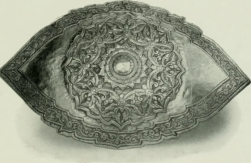 An illustration from Oriental silverwork, Malay and Chinese, with over 250 original illustrations; a handbook for connoisseurs, collectors, students and silversmiths, 1910, leaf 216