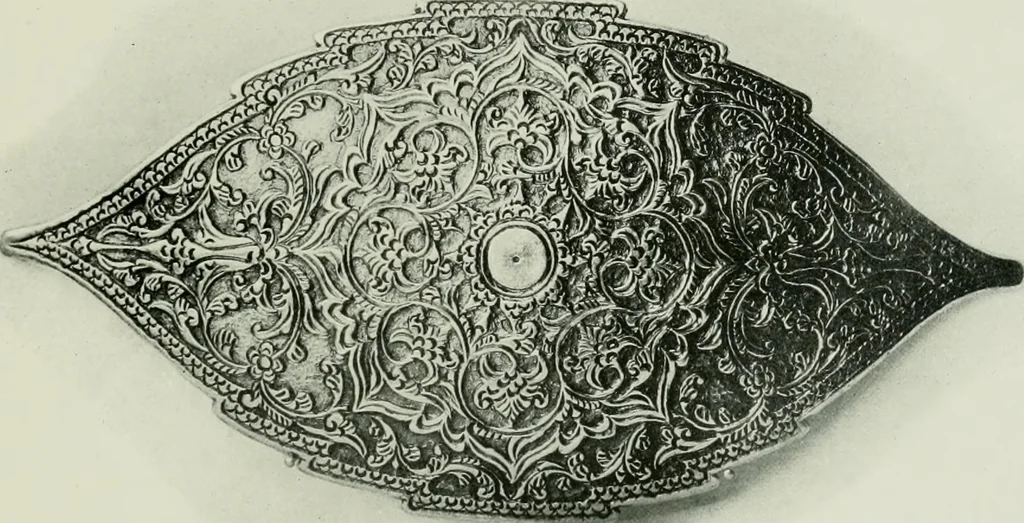 An illustration from Oriental silverwork, Malay and Chinese, with over 250 original illustrations; a handbook for connoisseurs, collectors, students and silversmiths, 1910, leaf 218