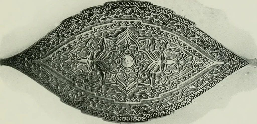 An illustration from Oriental silverwork, Malay and Chinese, with over 250 original illustrations; a handbook for connoisseurs, collectors, students and silversmiths, 1910, leaf 222