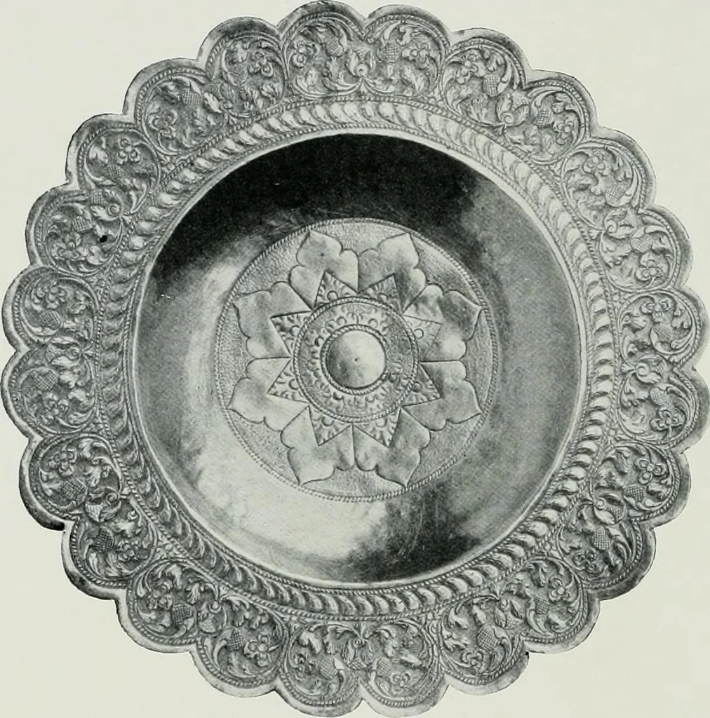 An illustration from Oriental silverwork, Malay and Chinese, with over 250 original illustrations; a handbook for connoisseurs, collectors, students and silversmiths, 1910, leaf 7
