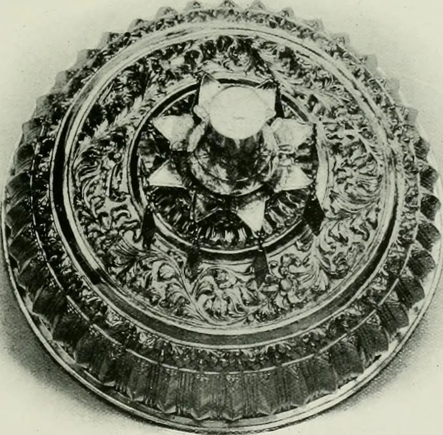 An illustration from Oriental silverwork, Malay and Chinese, with over 250 original illustrations; a handbook for connoisseurs, collectors, students and silversmiths, 1910, leaf 76
