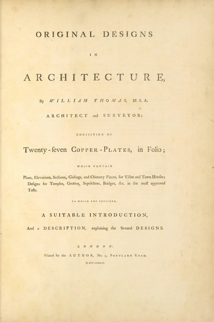 An illustration from Original designs in architecture, 1783, leaf 9