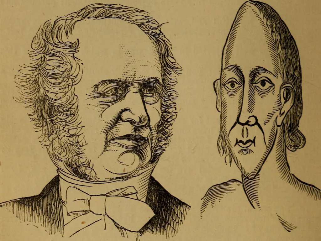 An illustration from An original and illustrated physiological and physiognomical chart, 1873, leaf 95