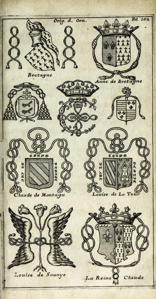 An illustration from Origine des ornemens des armoiries, 1680, leaf 191
