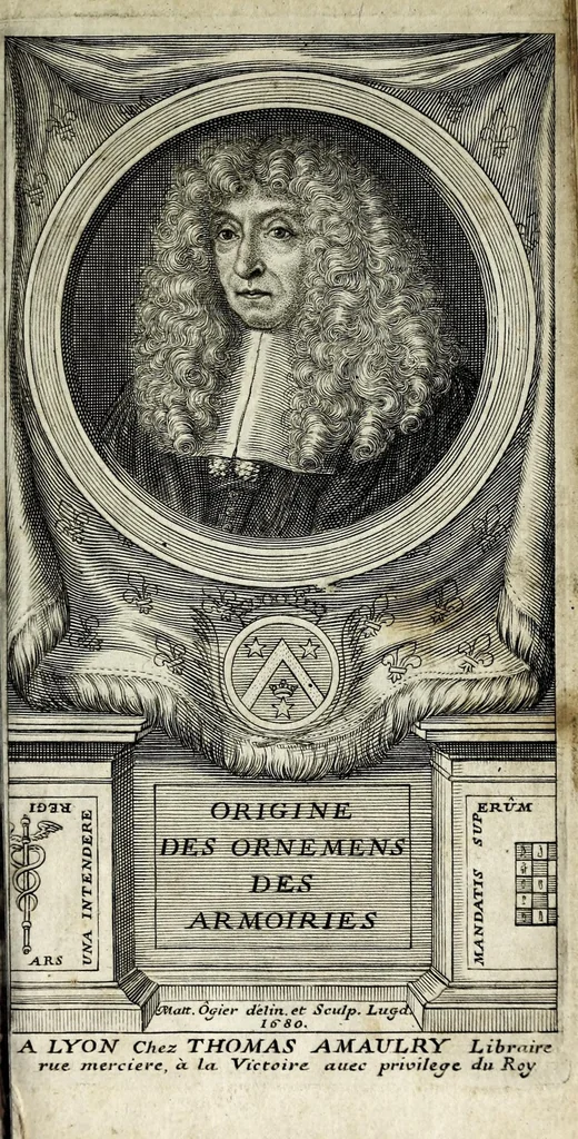 An illustration from Origine des ornemens des armoiries, 1680, leaf 5