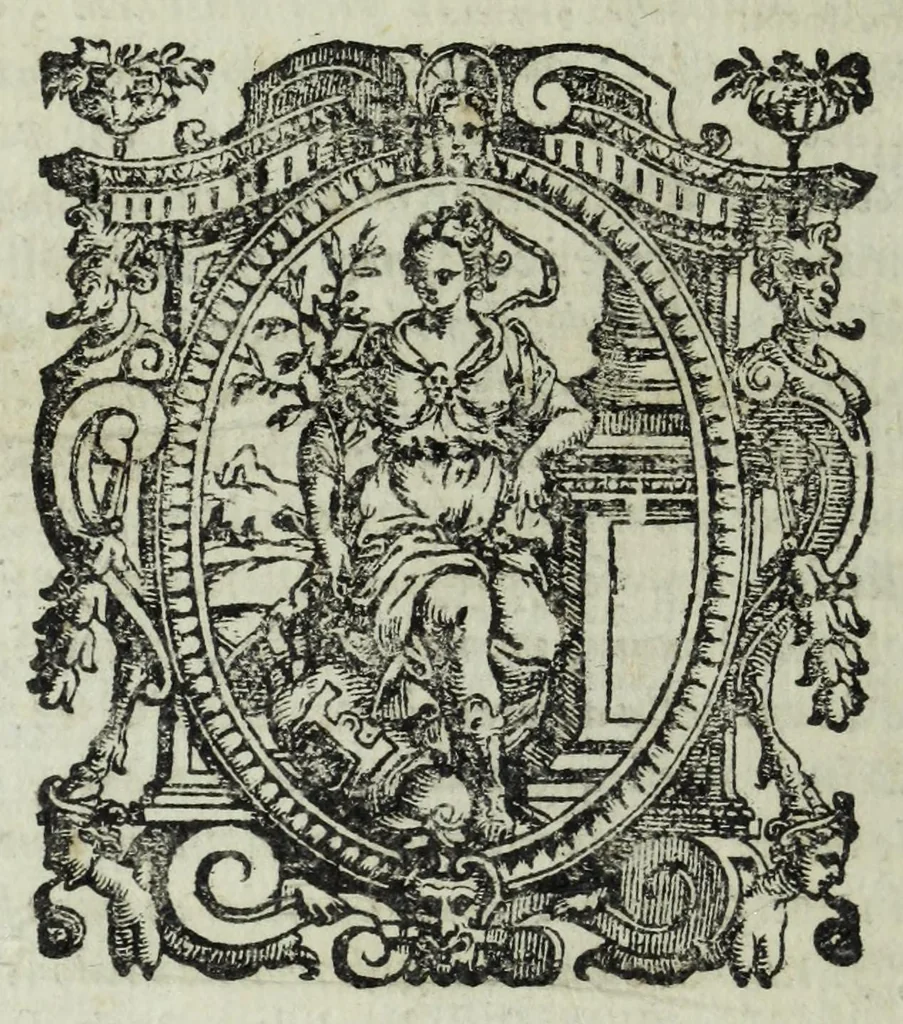 An illustration from Origine e fatti delle famiglie illustri d'Italia, 1670, leaf 16