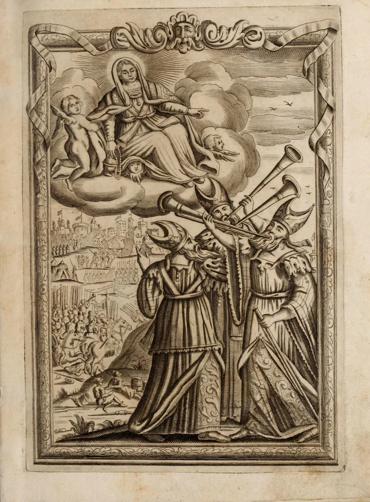 An illustration from Origine, progressi, e ruina del Calvinismo nella Francia, 1693, leaf 5
