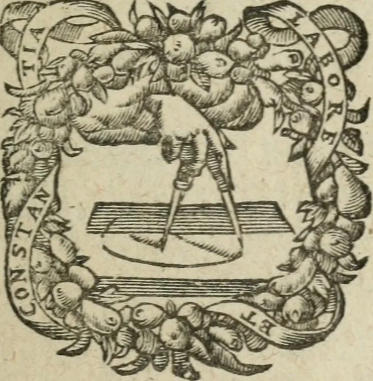 An illustration from Origines des chevaliers, armoiries et heraux, ensemble de l'ordonnance, armes, [et] instruments desquels les François ont anciennement usé en leurs guerres; recueillies, 1606, leaf 6