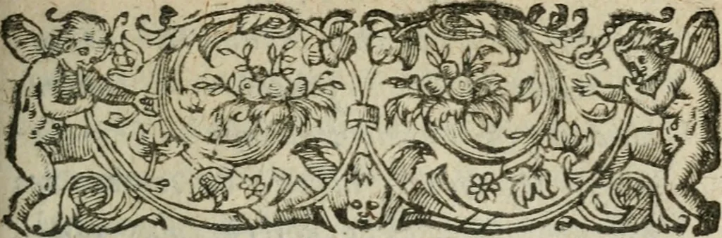 An illustration from Origines des chevaliers, armoiries et heraux, ensemble de l'ordonnance, armes, [et] instruments desquels les François ont anciennement usé en leurs guerres; recueillies, 1606, leaf 8