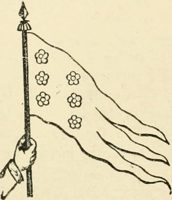 An illustration from Origin and history of the American flag and of the naval and yacht-club signals, seals and arms, and principal national songs of the United States, with a chronicle of the symbols, standards, banners, and flags of ancient and modern nations, 1917, leaf 137