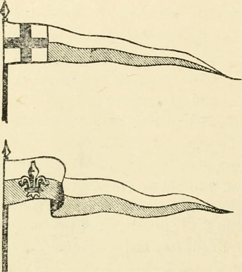 An illustration from Origin and history of the American flag and of the naval and yacht-club signals, seals and arms, and principal national songs of the United States, with a chronicle of the symbols, standards, banners, and flags of ancient and modern nations, 1917, leaf 169