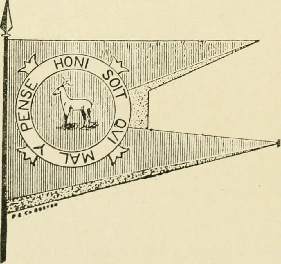 An illustration from Origin and history of the American flag and of the naval and yacht-club signals, seals and arms, and principal national songs of the United States, with a chronicle of the symbols, standards, banners, and flags of ancient and modern nations, 1917, leaf 169