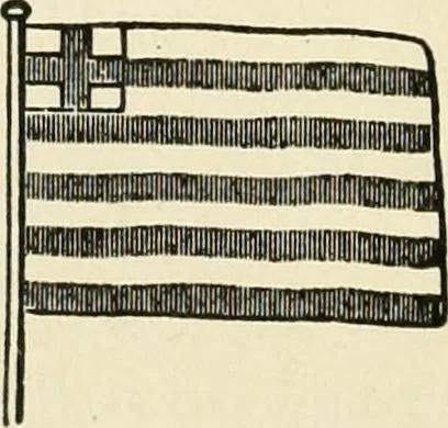 An illustration from Origin and history of the American flag and of the naval and yacht-club signals, seals and arms, and principal national songs of the United States, with a chronicle of the symbols, standards, banners, and flags of ancient and modern nations, 1917, leaf 223
