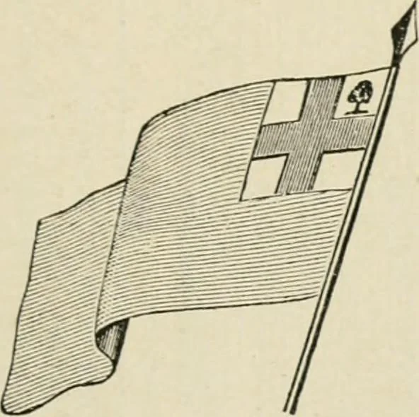 An illustration from Origin and history of the American flag and of the naval and yacht-club signals, seals and arms, and principal national songs of the United States, with a chronicle of the symbols, standards, banners, and flags of ancient and modern nations, 1917, leaf 236