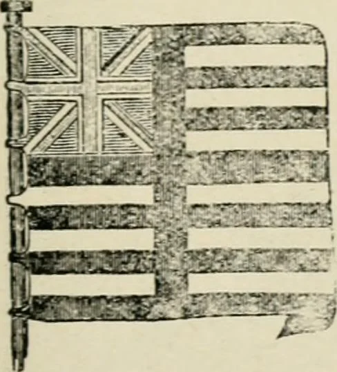 An illustration from Origin and history of the American flag and of the naval and yacht-club signals, seals and arms, and principal national songs of the United States, with a chronicle of the symbols, standards, banners, and flags of ancient and modern nations, 1917, leaf 258