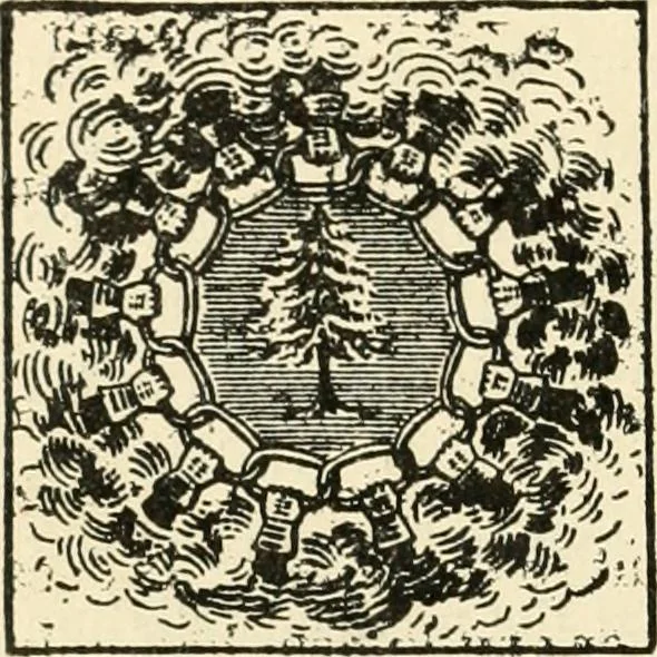 An illustration from Origin and history of the American flag and of the naval and yacht-club signals, seals and arms, and principal national songs of the United States, with a chronicle of the symbols, standards, banners, and flags of ancient and modern nations, 1917, leaf 301