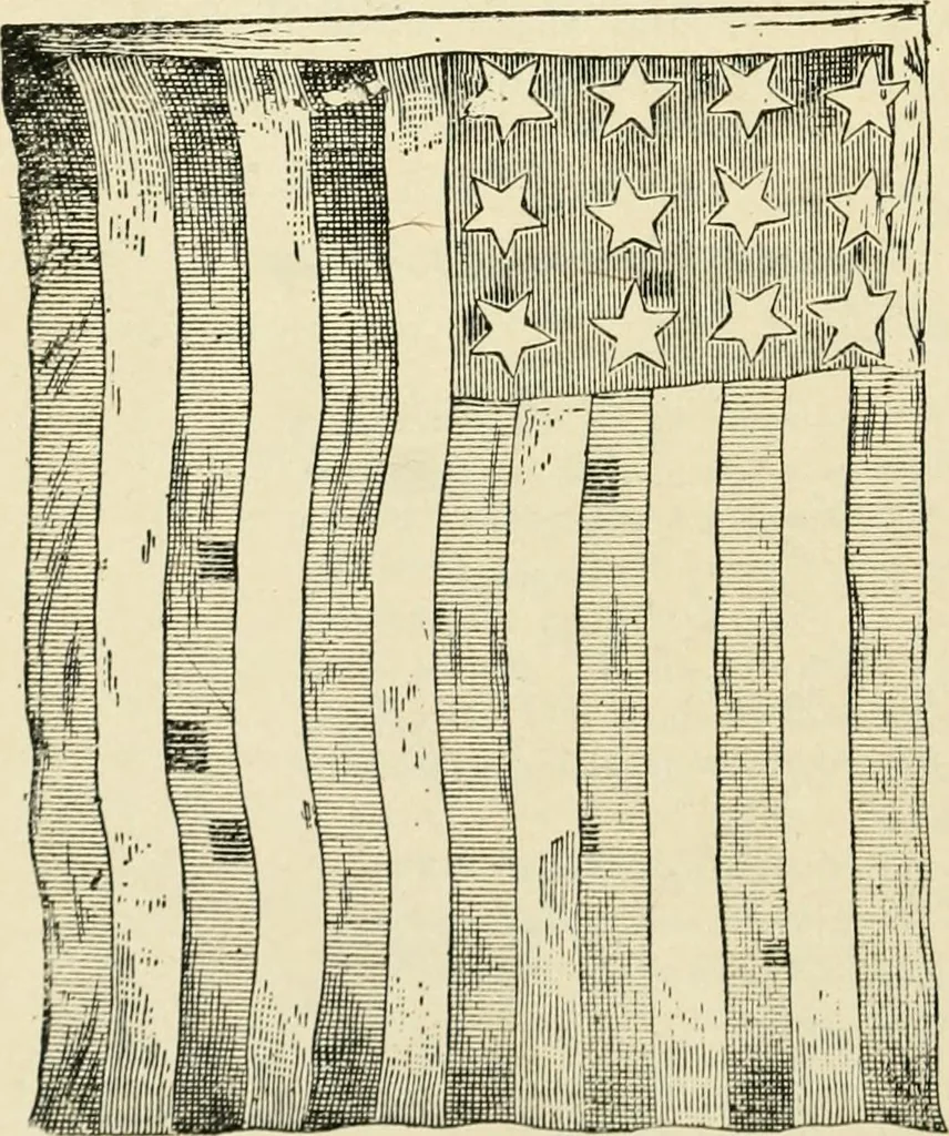 An illustration from Origin and history of the American flag and of the naval and yacht-club signals, seals and arms, and principal national songs of the United States, with a chronicle of the symbols, standards, banners, and flags of ancient and modern nations, 1917, leaf 319