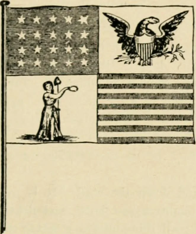 An illustration from Origin and history of the American flag and of the naval and yacht-club signals, seals and arms, and principal national songs of the United States, with a chronicle of the symbols, standards, banners, and flags of ancient and modern nations, 1917, leaf 382