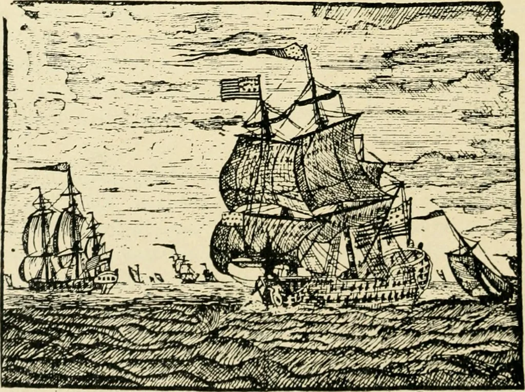 An illustration from Origin and history of the American flag and of the naval and yacht-club signals, seals and arms, and principal national songs of the United States, with a chronicle of the symbols, standards, banners, and flags of ancient and modern nations, 1917, leaf 385