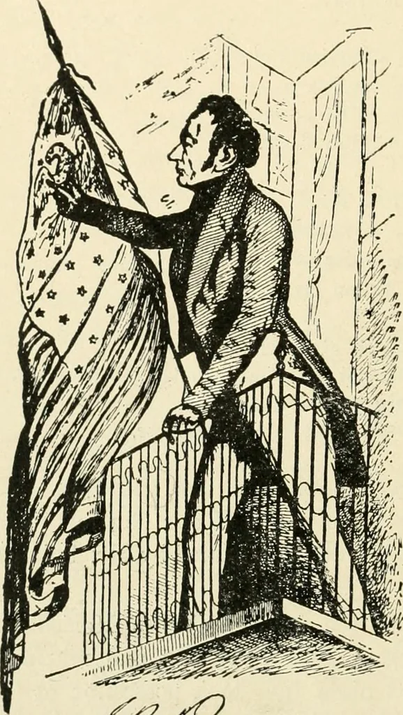 An illustration from Origin and history of the American flag and of the naval and yacht-club signals, seals and arms, and principal national songs of the United States, with a chronicle of the symbols, standards, banners, and flags of ancient and modern nations, 1917, leaf 391