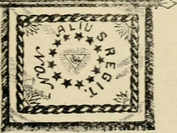 An illustration from Origin and history of the American flag and of the naval and yacht-club signals, seals and arms, and principal national songs of the United States, with a chronicle of the symbols, standards, banners, and flags of ancient and modern nations, 1917, leaf 40