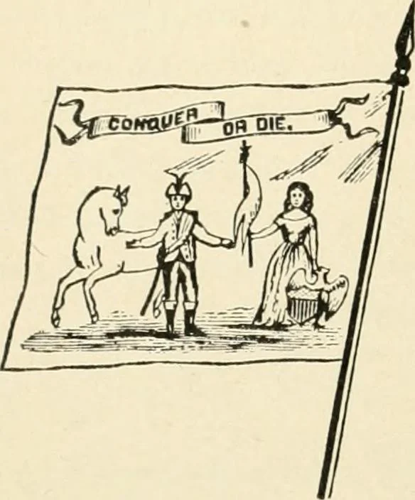 An illustration from Origin and history of the American flag and of the naval and yacht-club signals, seals and arms, and principal national songs of the United States, with a chronicle of the symbols, standards, banners, and flags of ancient and modern nations, 1917, leaf 41