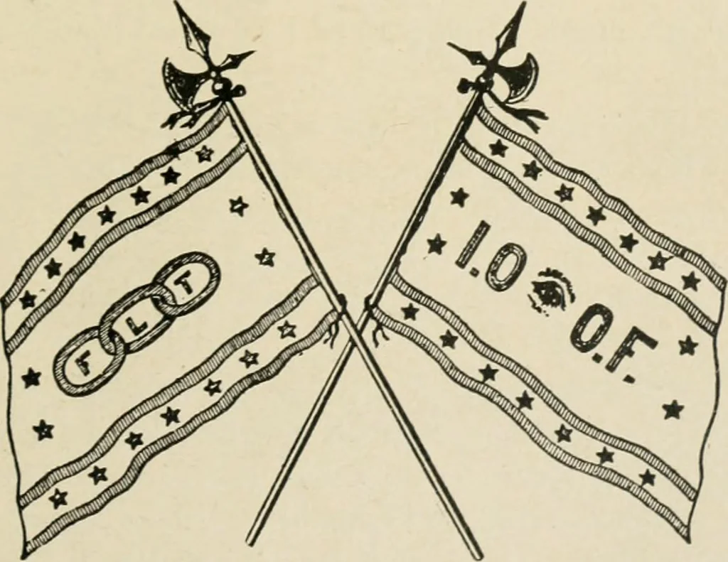 An illustration from Origin and history of the American flag and of the naval and yacht-club signals, seals and arms, and principal national songs of the United States, with a chronicle of the symbols, standards, banners, and flags of ancient and modern nations, 1917, leaf 426