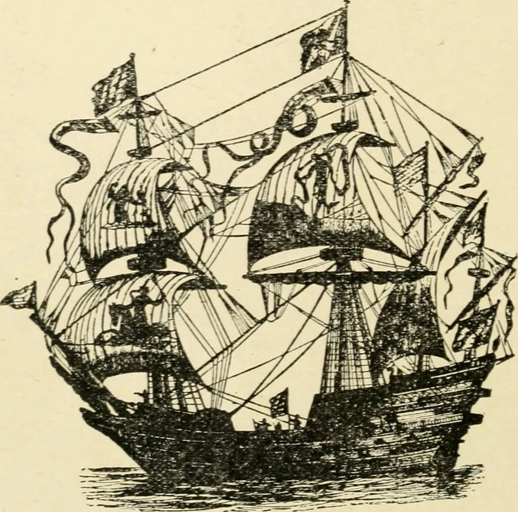 An illustration from Origin and history of the American flag and of the naval and yacht-club signals, seals and arms, and principal national songs of the United States, with a chronicle of the symbols, standards, banners, and flags of ancient and modern nations, 1917, leaf 57