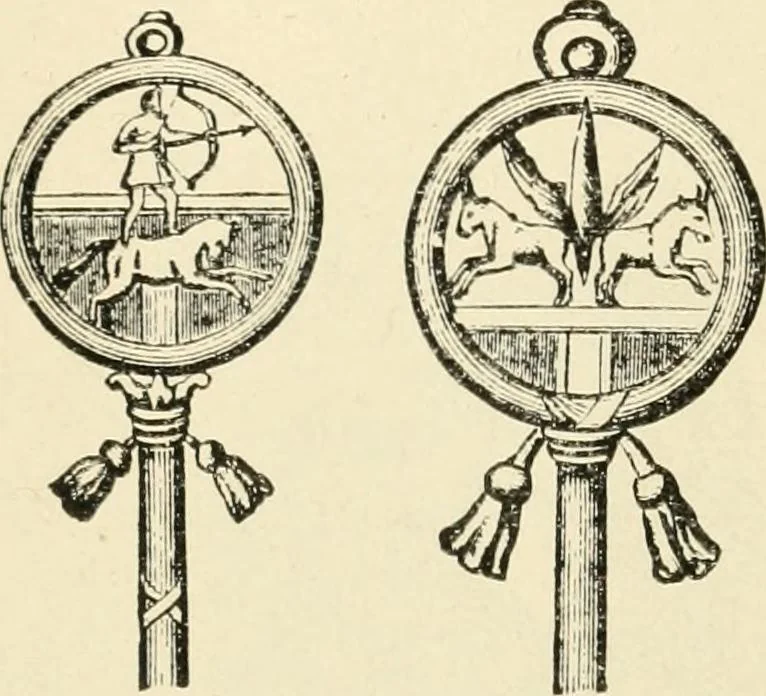 An illustration from Origin and history of the American flag and of the naval and yacht-club signals, seals and arms, and principal national songs of the United States, with a chronicle of the symbols, standards, banners, and flags of ancient and modern nations, 1917, leaf 85