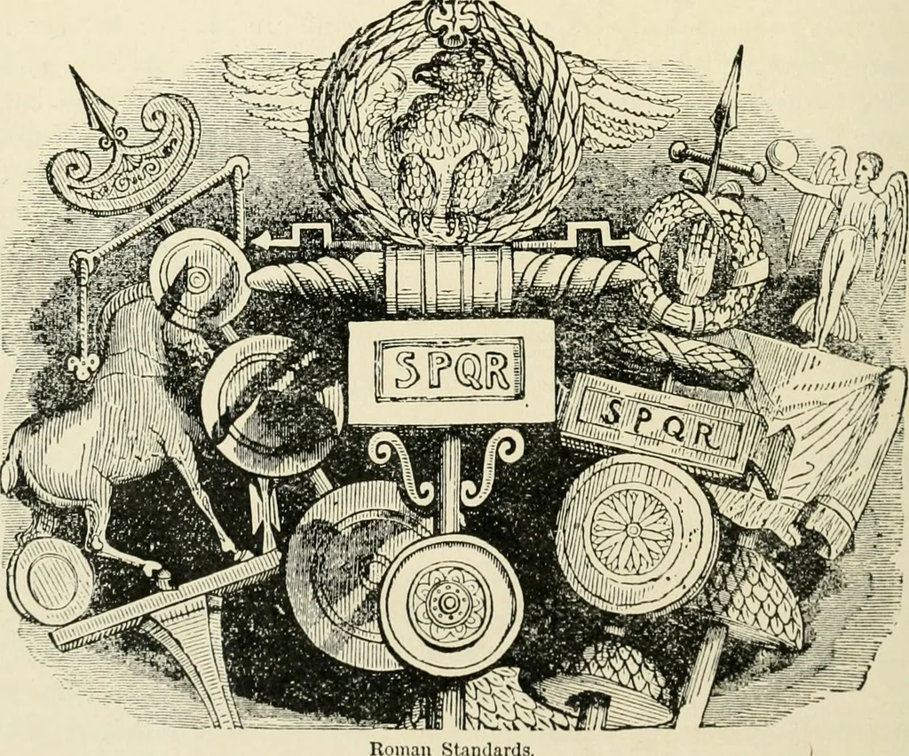 An illustration from Origin and history of the American flag and of the naval and yacht-club signals, seals and arms, and principal national songs of the United States, with a chronicle of the symbols, standards, banners, and flags of ancient and modern nations, 1917, leaf 87