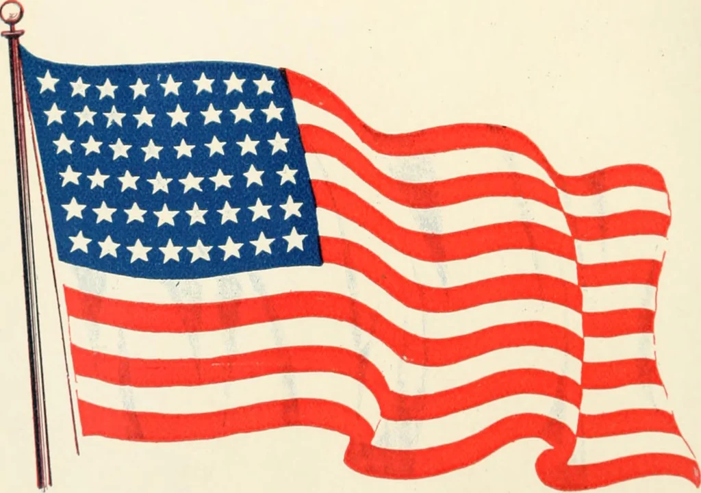An illustration from Origin and history of the American flag and of the naval and yacht-club signals, seals and arms, and principal national songs of the United States, with a chronicle of the symbols, standards, banners, and flags of ancient and modern nations, 1917, leaf 9