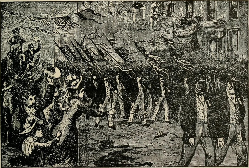 An illustration from Origin and history of the American flag and of the naval and yacht-club signals, seals and arms, and principal national songs of the United States, with a chronicle of the symbols, standards, banners, and flags of ancient and modern nations, 1917, leaf 220