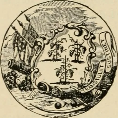 An illustration from Origin and history of the American flag and of the naval and yacht-club signals, seals and arms, and principal national songs of the United States, with a chronicle of the symbols, standards, banners, and flags of ancient and modern nations, 1917, leaf 231