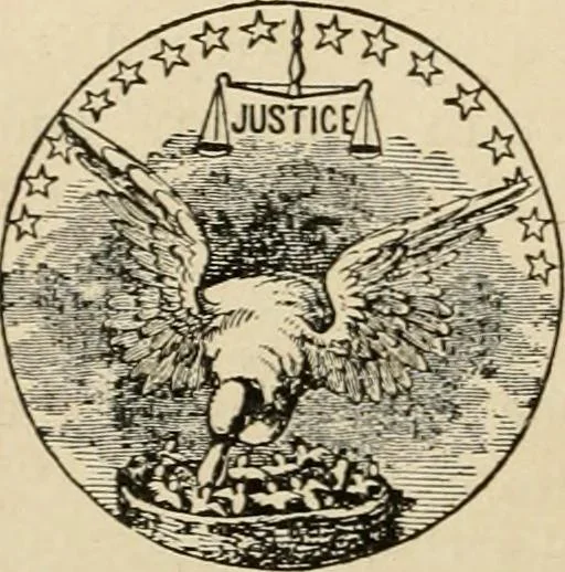 An illustration from Origin and history of the American flag and of the naval and yacht-club signals, seals and arms, and principal national songs of the United States, with a chronicle of the symbols, standards, banners, and flags of ancient and modern nations, 1917, leaf 253