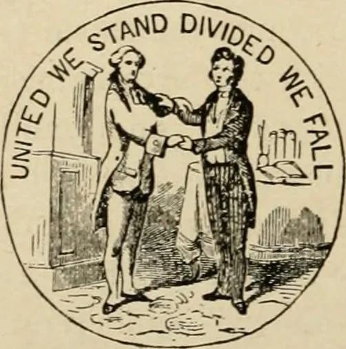 An illustration from Origin and history of the American flag and of the naval and yacht-club signals, seals and arms, and principal national songs of the United States, with a chronicle of the symbols, standards, banners, and flags of ancient and modern nations, 1917, leaf 257