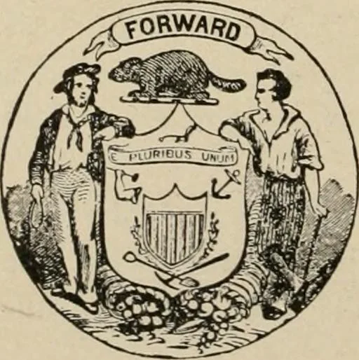 An illustration from Origin and history of the American flag and of the naval and yacht-club signals, seals and arms, and principal national songs of the United States, with a chronicle of the symbols, standards, banners, and flags of ancient and modern nations, 1917, leaf 265