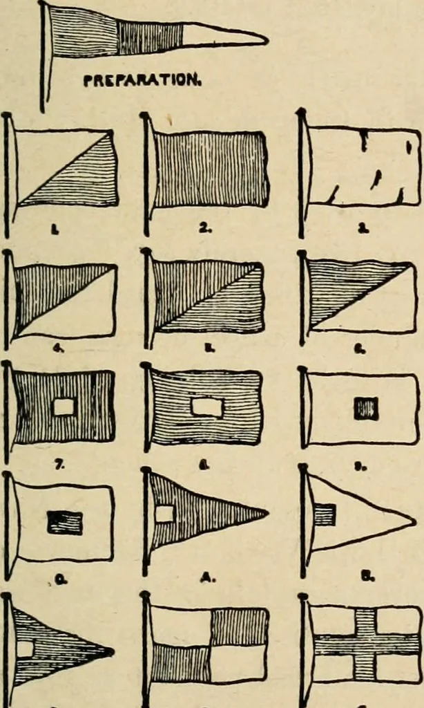 An illustration from Origin and history of the American flag and of the naval and yacht-club signals, seals and arms, and principal national songs of the United States, with a chronicle of the symbols, standards, banners, and flags of ancient and modern nations, 1917, leaf 284