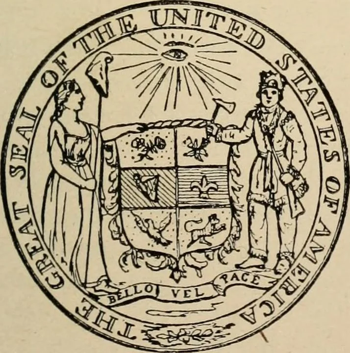 An illustration from Origin and history of the American flag and of the naval and yacht-club signals, seals and arms, and principal national songs of the United States, with a chronicle of the symbols, standards, banners, and flags of ancient and modern nations, 1917, leaf 306