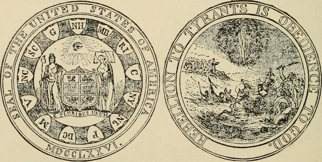 An illustration from Origin and history of the American flag and of the naval and yacht-club signals, seals and arms, and principal national songs of the United States, with a chronicle of the symbols, standards, banners, and flags of ancient and modern nations, 1917, leaf 307
