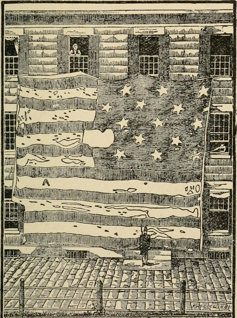 An illustration from Origin and history of the American flag and of the naval and yacht-club signals, seals and arms, and principal national songs of the United States, with a chronicle of the symbols, standards, banners, and flags of ancient and modern nations, 1917, leaf 344