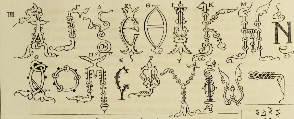 An illustration from The origin and progress of writing, as well hieroglyphic as elementary : illustrated by engravings taken from marbles, manuscripts and charters, ancient and modern : also some account of the origin and progress of printing, 1803, leaf 124