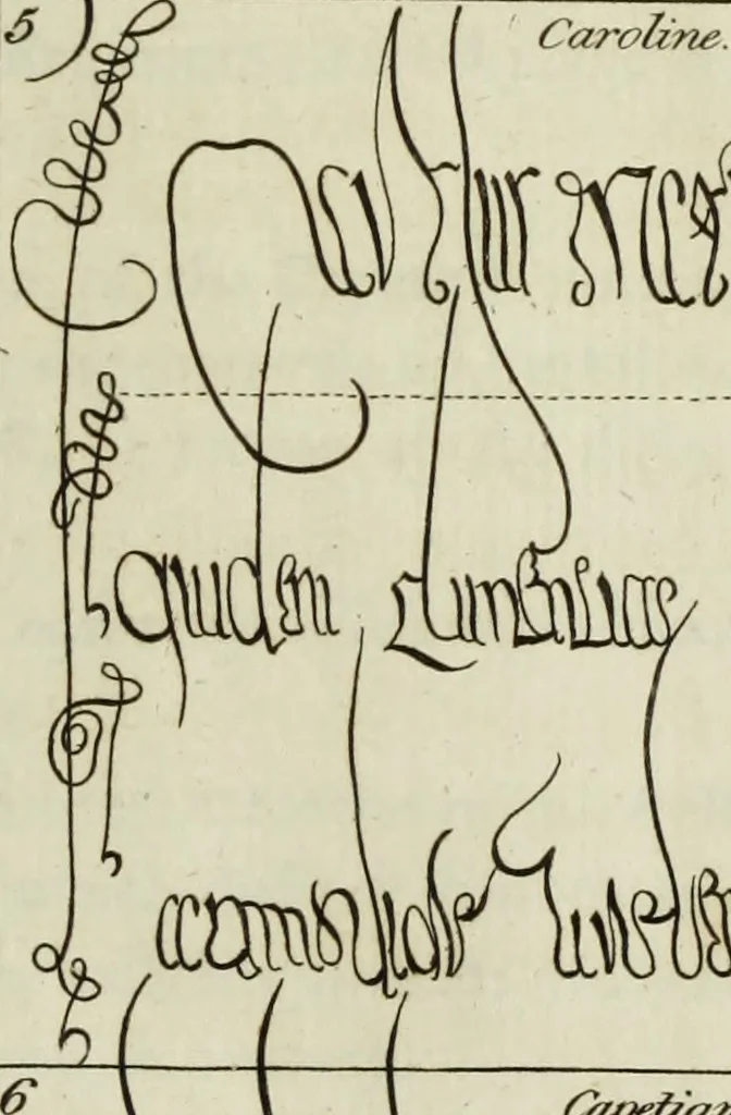 An illustration from The origin and progress of writing, as well hieroglyphic as elementary, illustrated by engravings taken from marbles, manuscripts and charters, ancient and modern : also some account of the origin and progress of printing, 1784, leaf 248