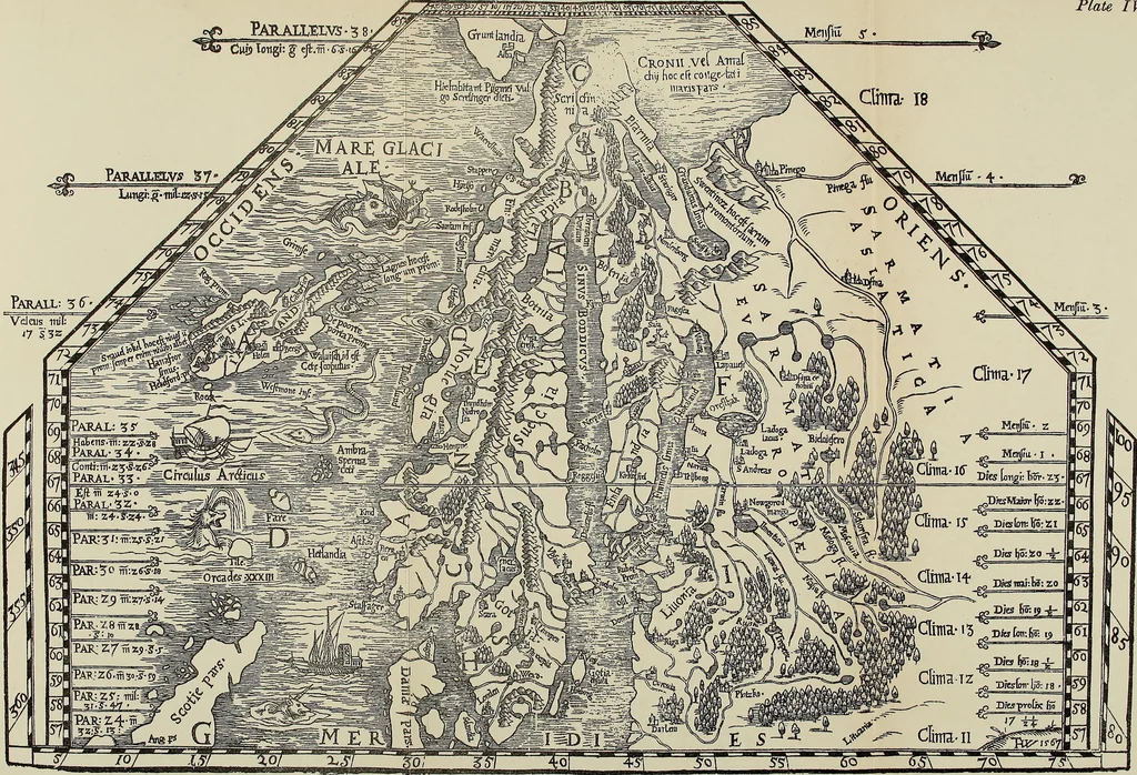 An illustration from Origins of English history, 1890, leaf 484