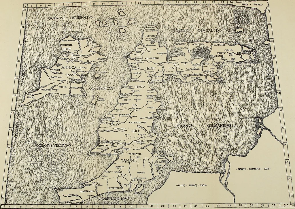 An illustration from Origins of English history, 1890, leaf 488