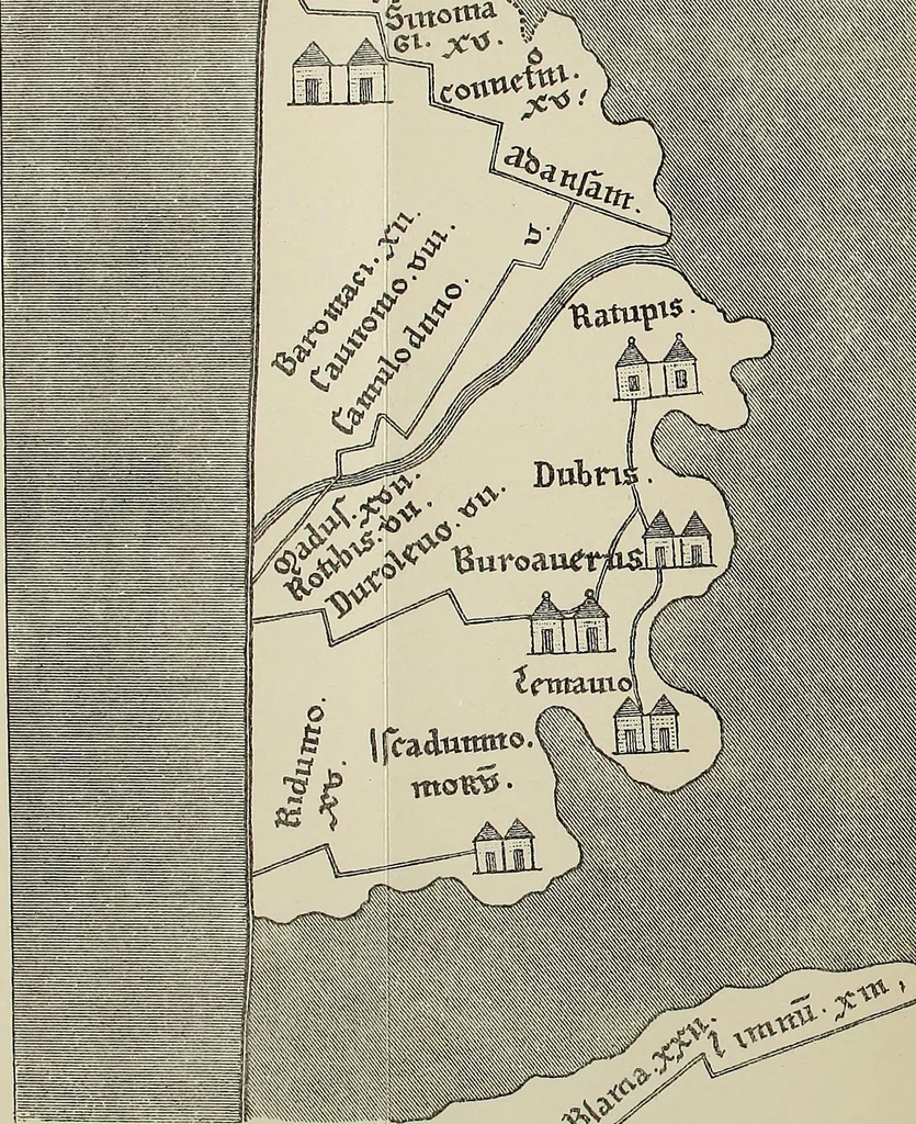 An illustration from Origins of English history, 1890, leaf 490