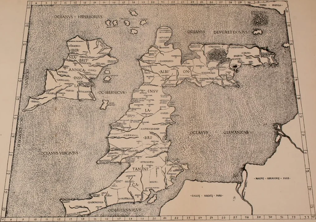 An illustration from Origins of English history, 1890, leaf 489